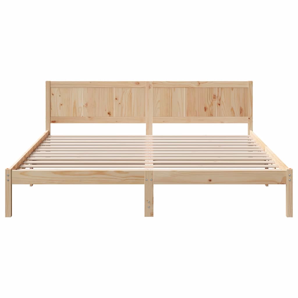 Bedframe Bruin 200 x 200 cm Massief grenenhout is nu te koop bij PeponiXL, paradijselijk wonen!