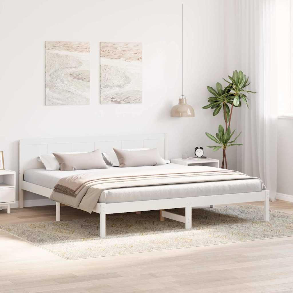 Bedframe Wit 200 x 200 cm Massief grenenhout is nu te koop bij PeponiXL, paradijselijk wonen!