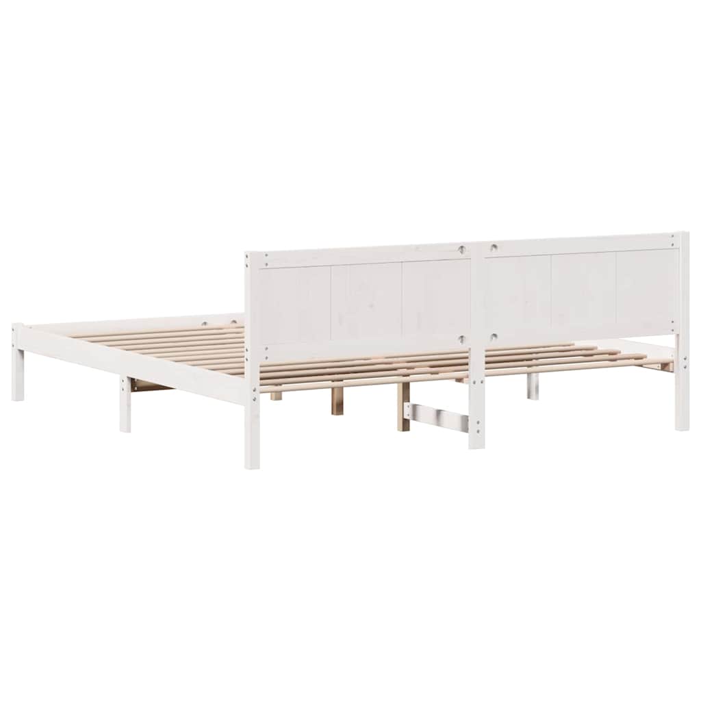 Bedframe Wit 200 x 200 cm Massief grenenhout is nu te koop bij PeponiXL, paradijselijk wonen!