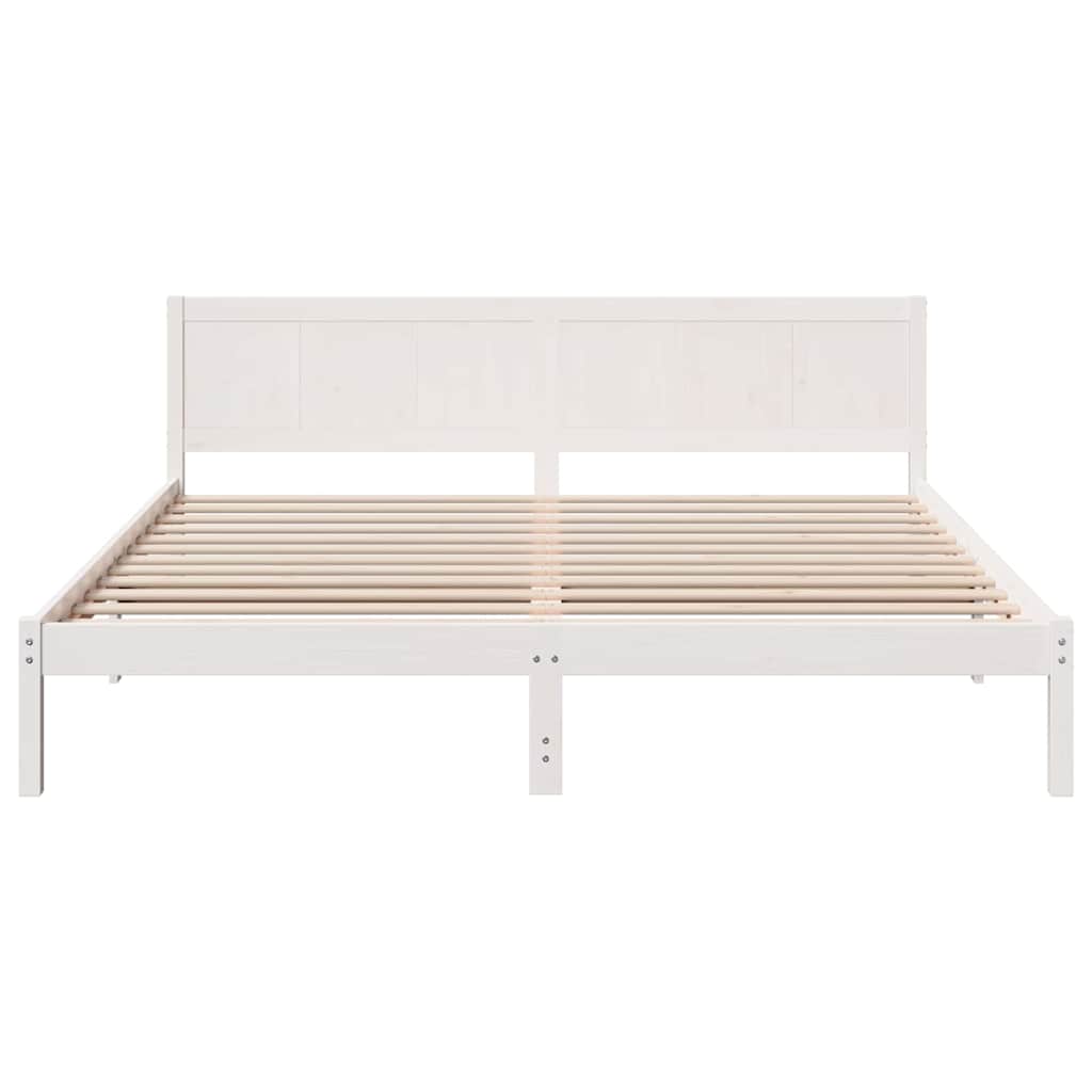 Bedframe Wit 200 x 200 cm Massief grenenhout is nu te koop bij PeponiXL, paradijselijk wonen!