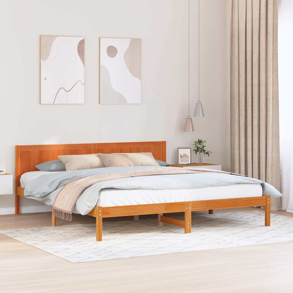 Bedframe Bruin 200 x 200 cm Massief grenenhout is nu te koop bij PeponiXL, paradijselijk wonen!