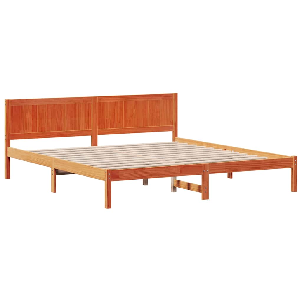 Bedframe Bruin 200 x 200 cm Massief grenenhout is nu te koop bij PeponiXL, paradijselijk wonen!