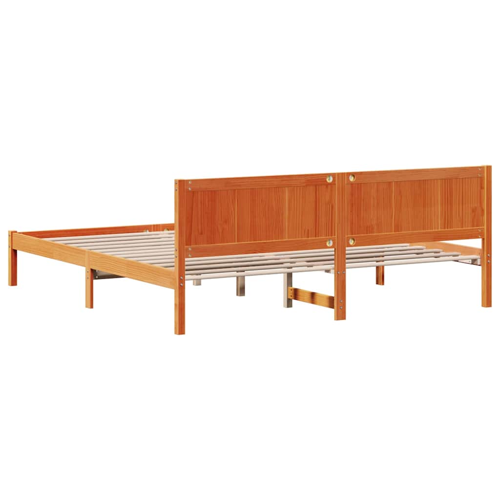 Bedframe Bruin 200 x 200 cm Massief grenenhout is nu te koop bij PeponiXL, paradijselijk wonen!