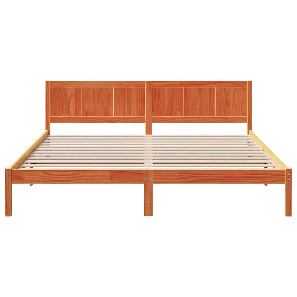 Bedframe Bruin 200 x 200 cm Massief grenenhout is nu te koop bij PeponiXL, paradijselijk wonen!