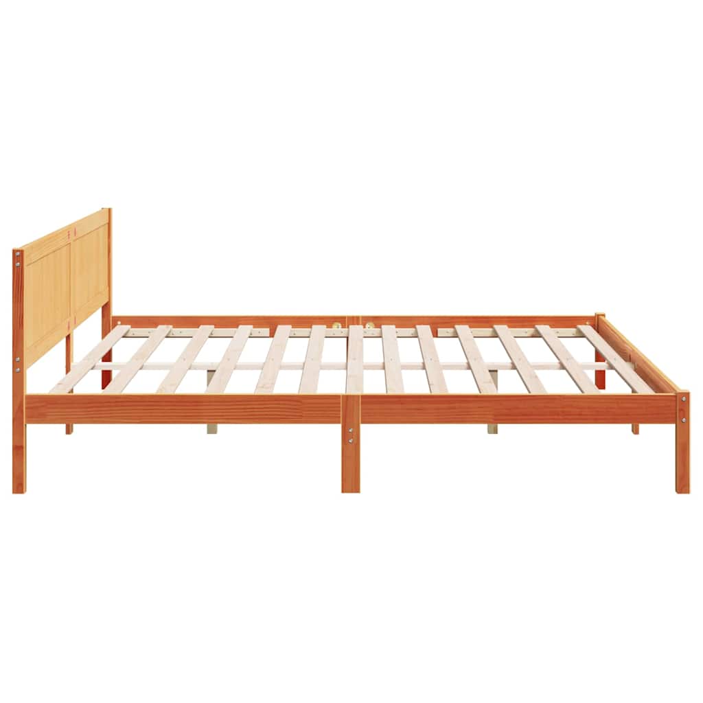 Bedframe Bruin 200 x 200 cm Massief grenenhout is nu te koop bij PeponiXL, paradijselijk wonen!