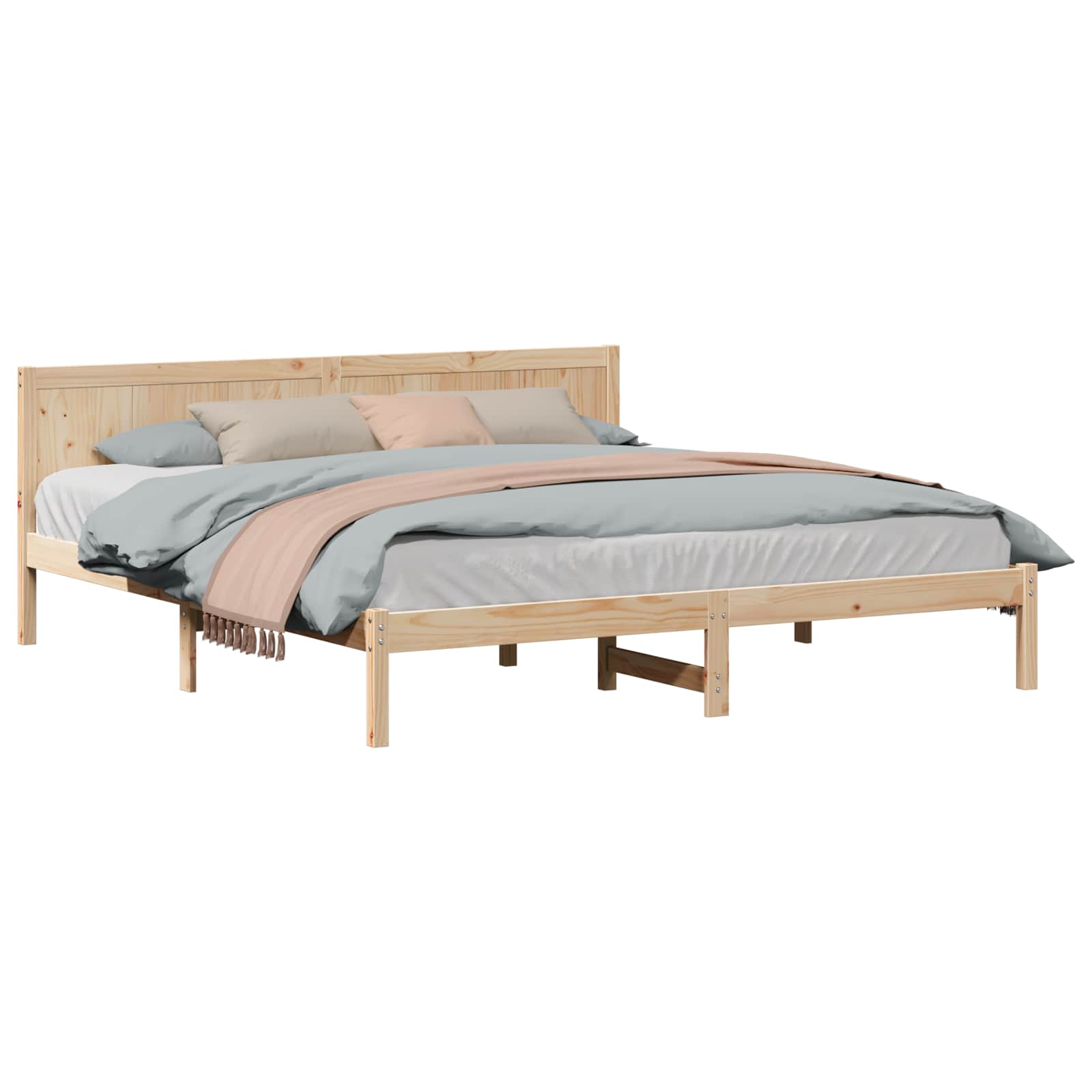 Bedframe Bruin 180 x 200 cm Massief grenenhout is nu te koop bij PeponiXL, paradijselijk wonen!