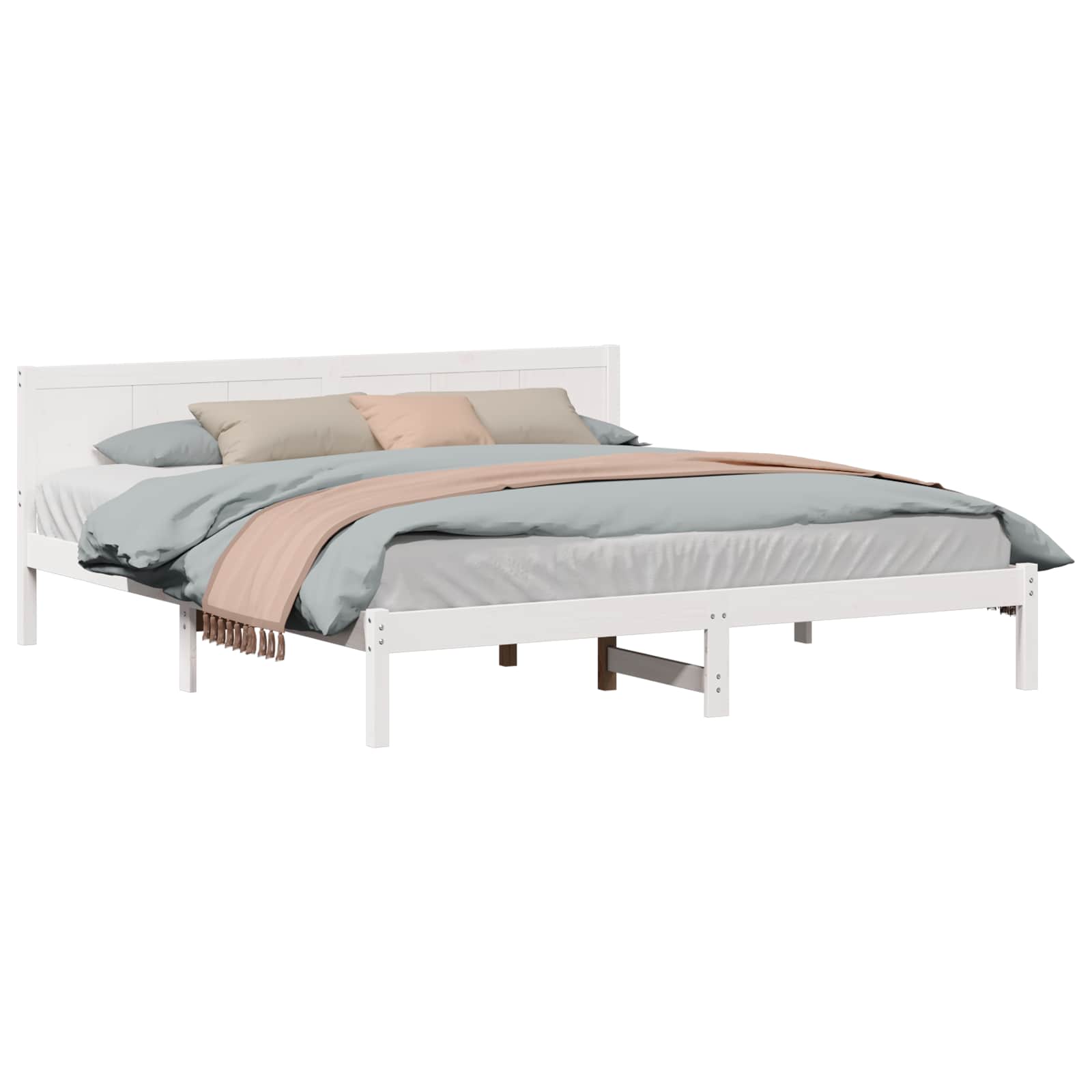 Bedframe Wit 180 x 200 cm Massief grenenhout is nu te koop bij PeponiXL, paradijselijk wonen!