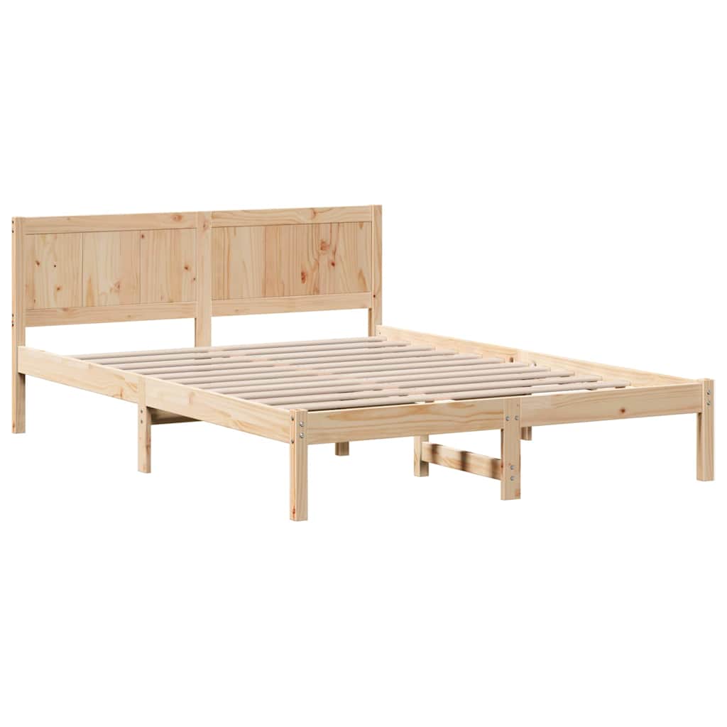 Bedframe Bruin 150 x 200 cm Massief grenenhout is nu te koop bij PeponiXL, paradijselijk wonen!