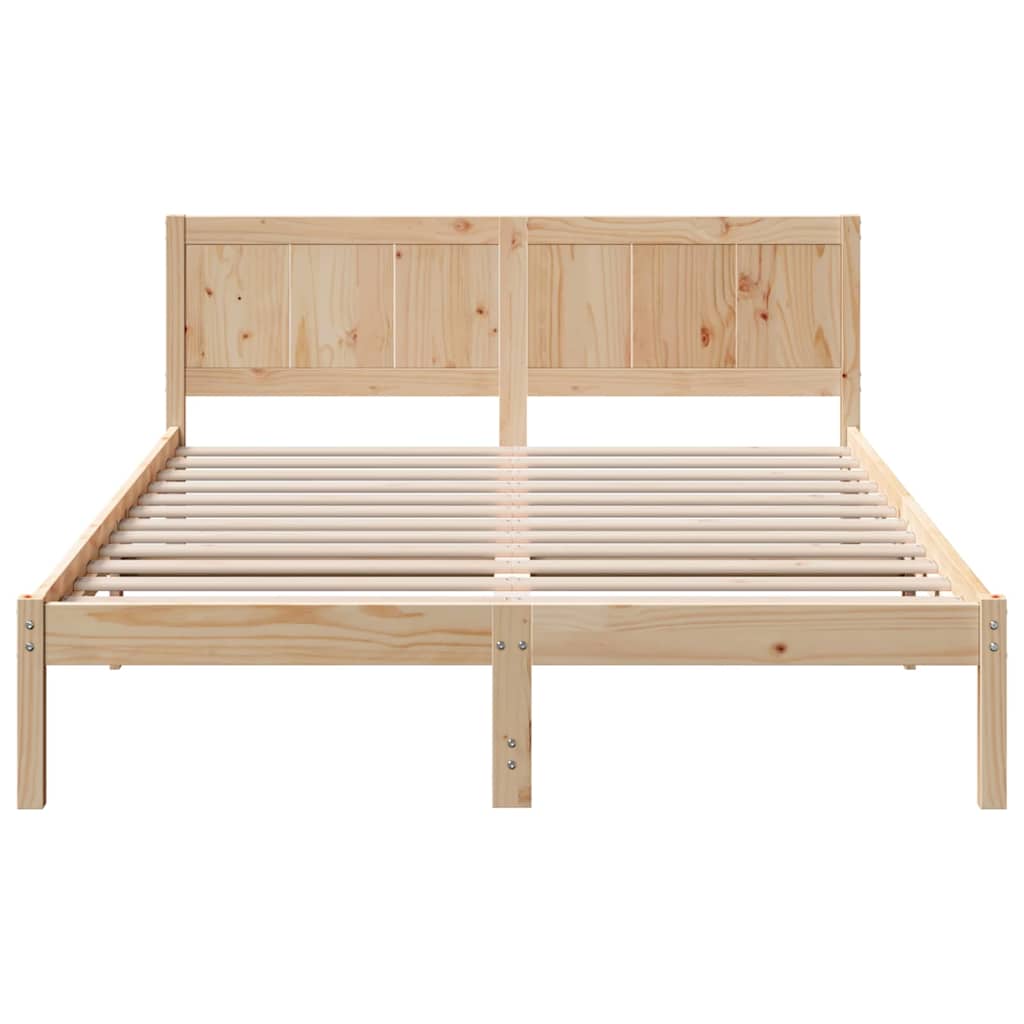 Bedframe Bruin 150 x 200 cm Massief grenenhout is nu te koop bij PeponiXL, paradijselijk wonen!