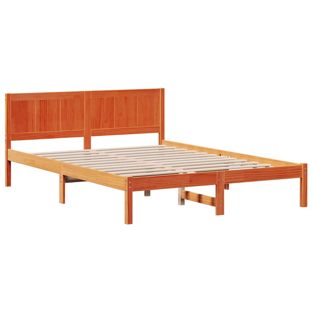 Bedframe Bruin 150 x 200 cm Massief grenenhout is nu te koop bij PeponiXL, paradijselijk wonen!