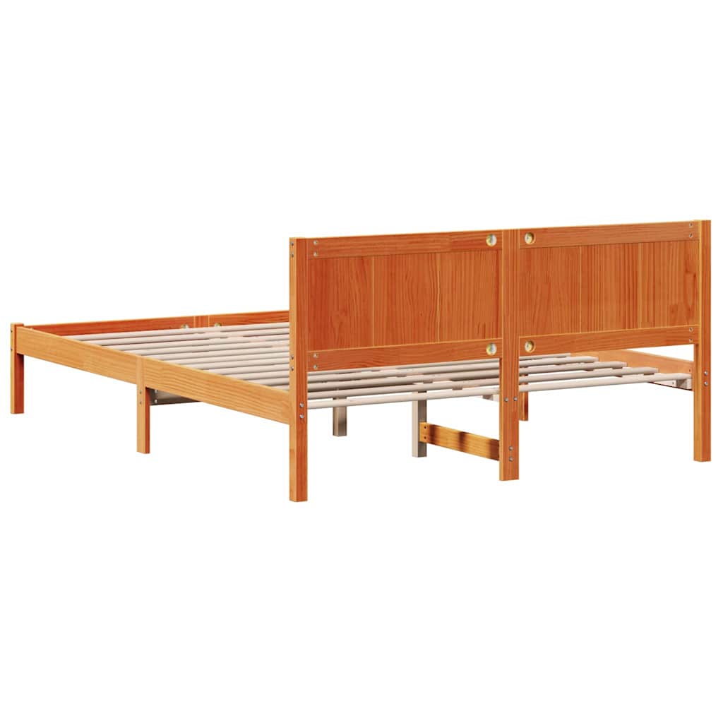 Bedframe Bruin 150 x 200 cm Massief grenenhout is nu te koop bij PeponiXL, paradijselijk wonen!