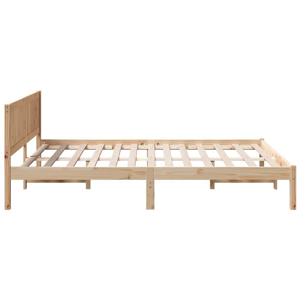 Bedframe Bruin 140 x 200 cm Massief grenenhout is nu te koop bij PeponiXL, paradijselijk wonen!
