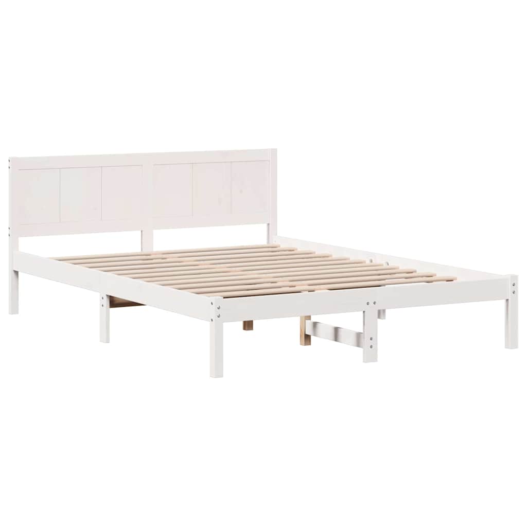 Bedframe Wit 140 x 200 cm Massief grenenhout is nu te koop bij PeponiXL, paradijselijk wonen!