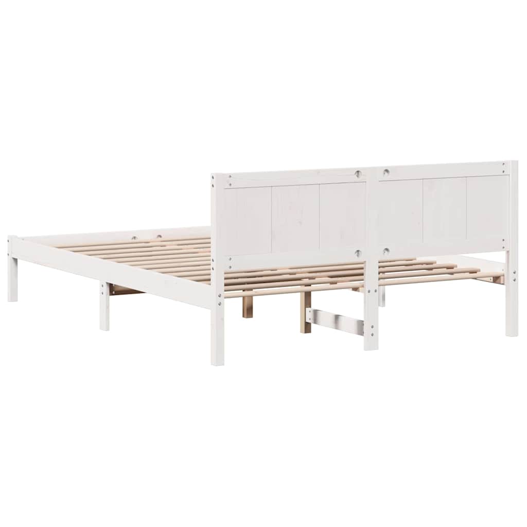 Bedframe Wit 140 x 200 cm Massief grenenhout is nu te koop bij PeponiXL, paradijselijk wonen!