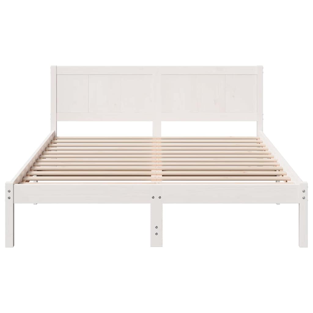 Bedframe Wit 140 x 200 cm Massief grenenhout is nu te koop bij PeponiXL, paradijselijk wonen!