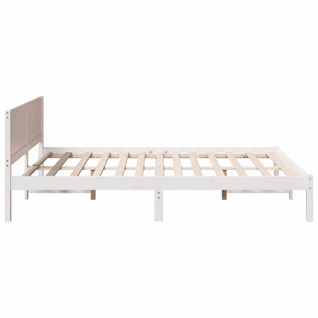 Bedframe Wit 140 x 200 cm Massief grenenhout is nu te koop bij PeponiXL, paradijselijk wonen!
