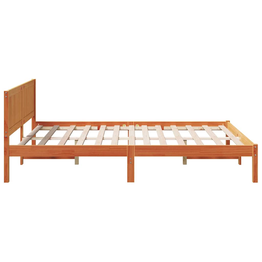 Bedframe Bruin 140 x 200 cm Massief grenenhout is nu te koop bij PeponiXL, paradijselijk wonen!