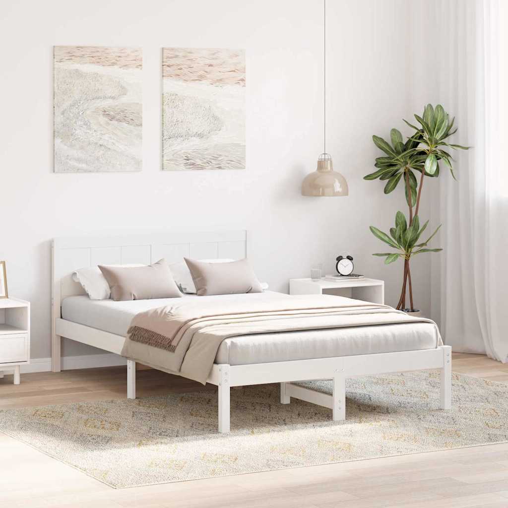 Bedframe Wit 120 x 200 cm Massief grenenhout is nu te koop bij PeponiXL, paradijselijk wonen!