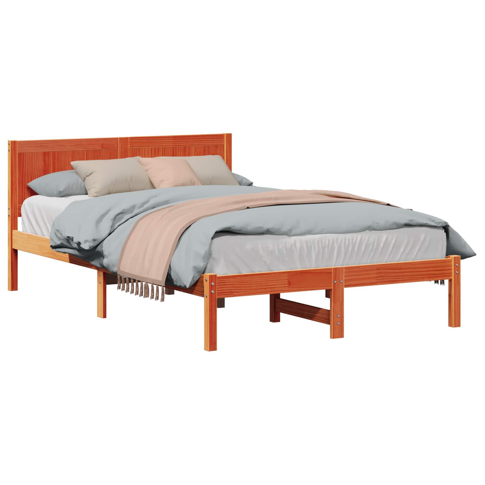 Bedframe Bruin 120 x 200 cm Massief grenenhout is nu te koop bij PeponiXL, paradijselijk wonen!