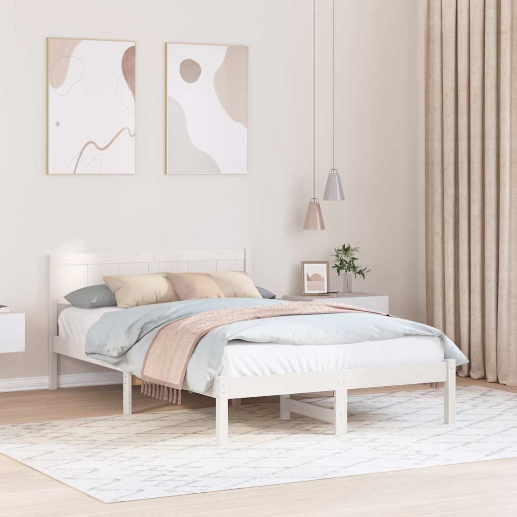 Bedframe Wit 140 x 190 cm Massief grenenhout is nu te koop bij PeponiXL, paradijselijk wonen!