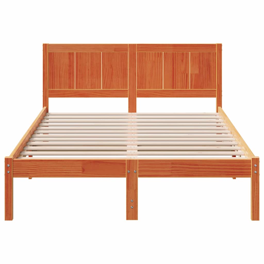 Bedframe Bruin 140 x 190 cm Massief grenenhout is nu te koop bij PeponiXL, paradijselijk wonen!