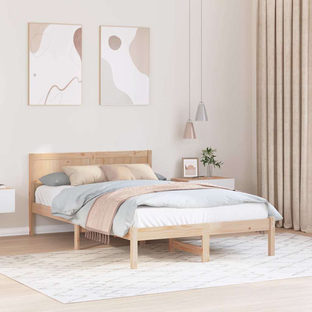 Bedframe Bruin 135 x 190 cm Massief grenenhout is nu te koop bij PeponiXL, paradijselijk wonen!