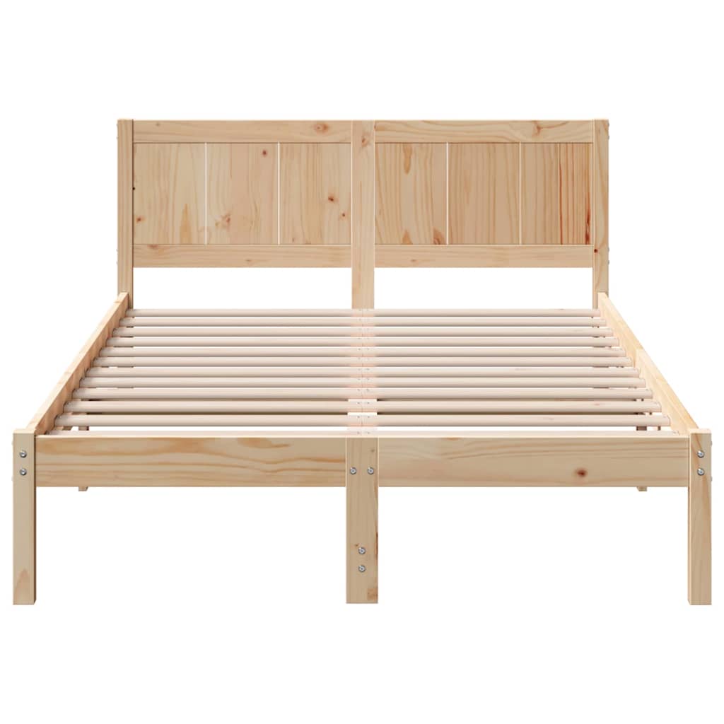 Bedframe Bruin 135 x 190 cm Massief grenenhout is nu te koop bij PeponiXL, paradijselijk wonen!