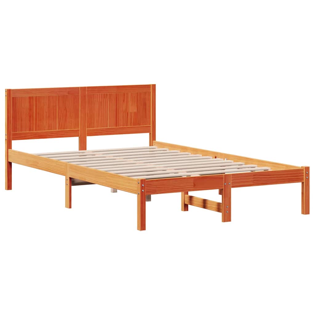Bedframe Bruin 135 x 190 cm Massief grenenhout is nu te koop bij PeponiXL, paradijselijk wonen!