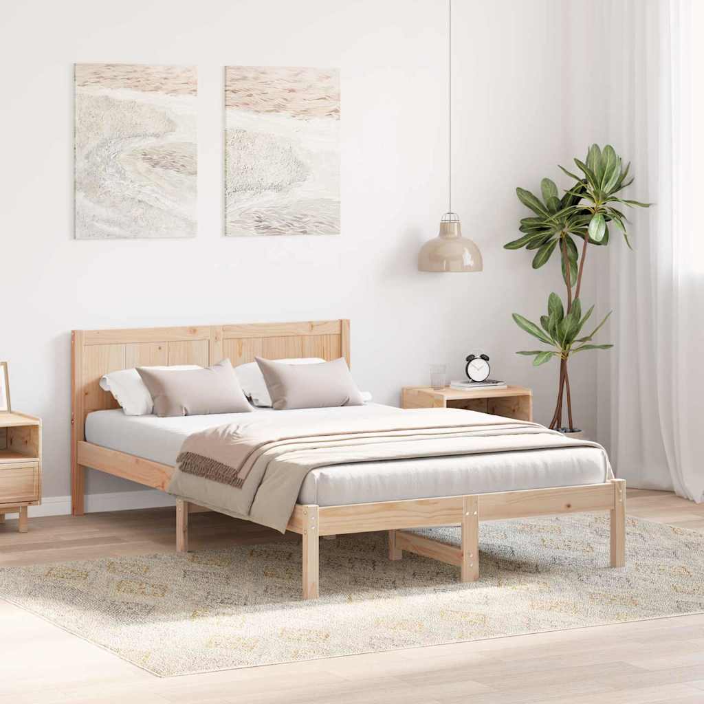 Bedframe Bruin 120 x 190 cm Massief grenenhout is nu te koop bij PeponiXL, paradijselijk wonen!