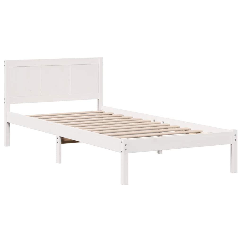 Bedframe Wit 80 x 200 cm Massief grenenhout is nu te koop bij PeponiXL, paradijselijk wonen!