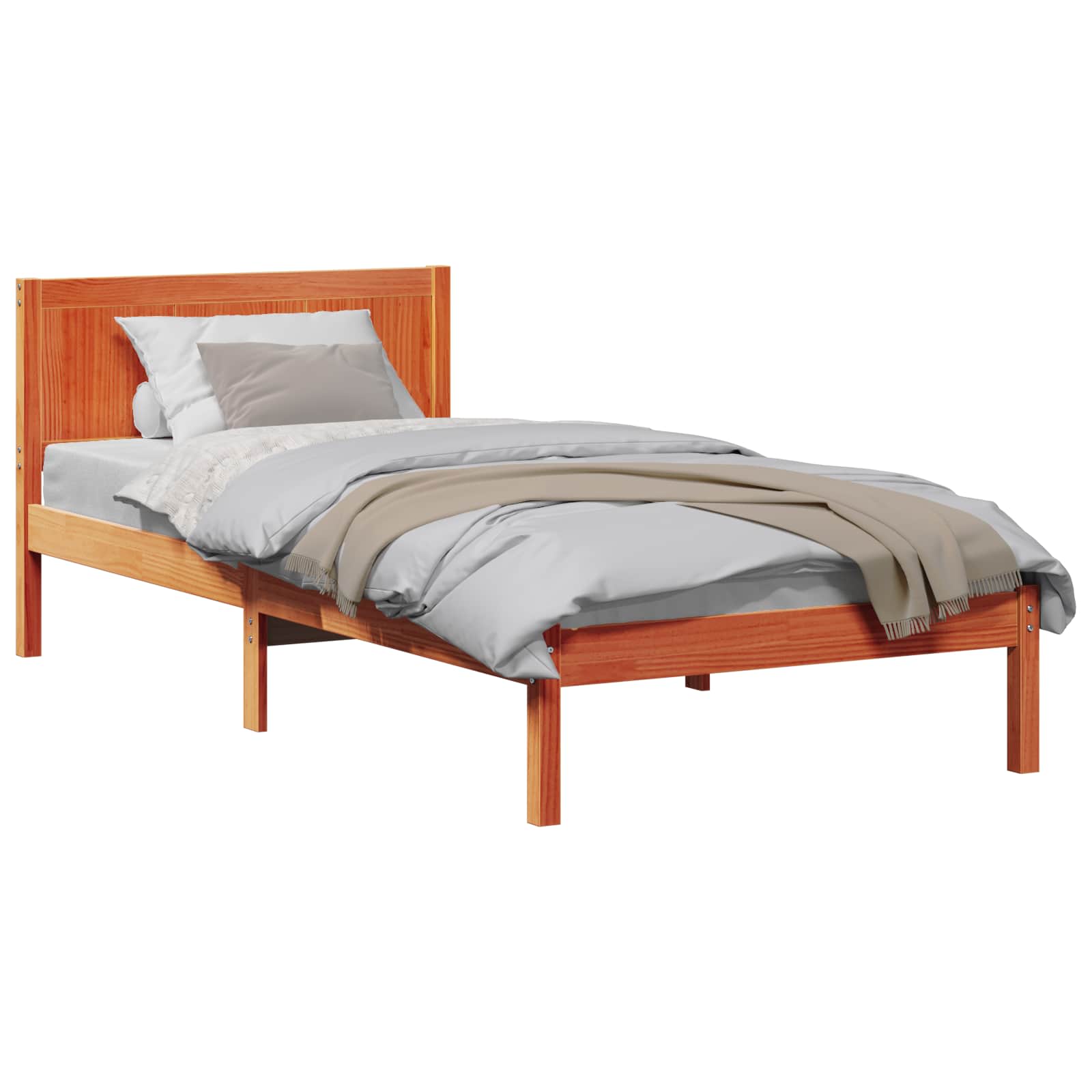 Bedframe Bruin 80 x 200 cm Massief grenenhout is nu te koop bij PeponiXL, paradijselijk wonen!