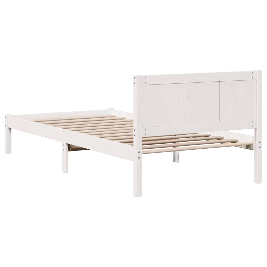 Bedframe Wit 90 x 200 cm Massief grenenhout is nu te koop bij PeponiXL, paradijselijk wonen!