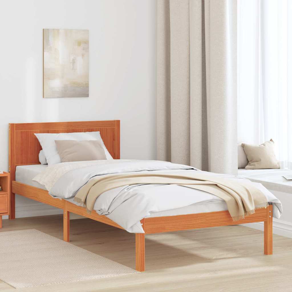 Bedframe Bruin 100 x 200 cm Massief grenenhout is nu te koop bij PeponiXL, paradijselijk wonen!