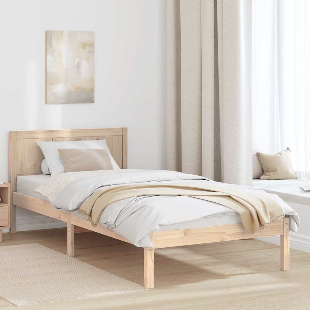 Bedframe Bruin 90 x 190 cm Massief grenenhout is nu te koop bij PeponiXL, paradijselijk wonen!