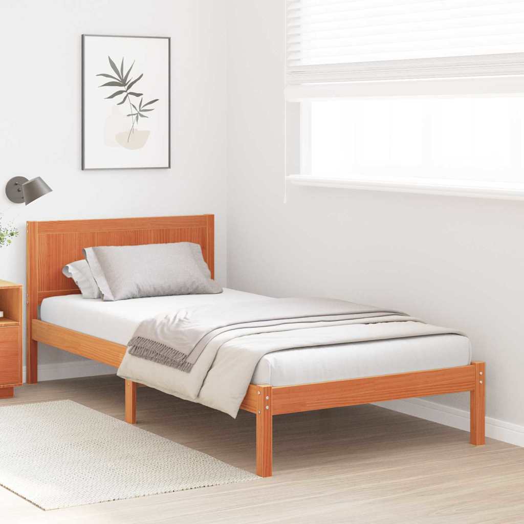 Bedframe Bruin 90 x 190 cm Massief grenenhout is nu te koop bij PeponiXL, paradijselijk wonen!