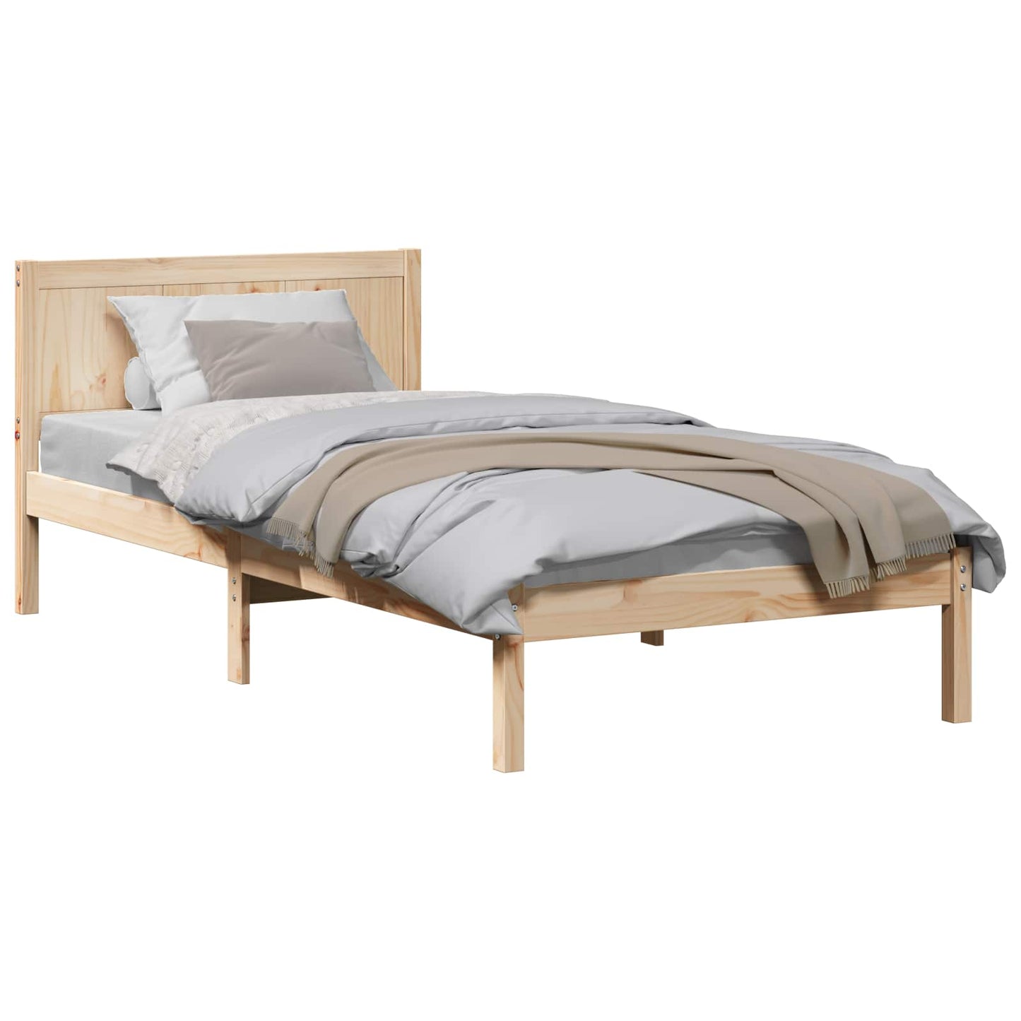 Bedframe Bruin 75 x 190 cm Massief grenenhout is nu te koop bij PeponiXL, paradijselijk wonen!