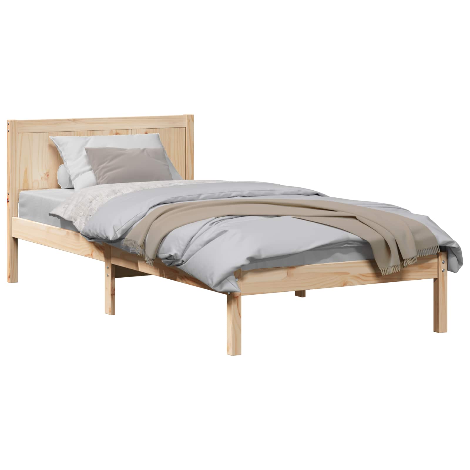 Bedframe Bruin 75 x 190 cm Massief grenenhout is nu te koop bij PeponiXL, paradijselijk wonen!