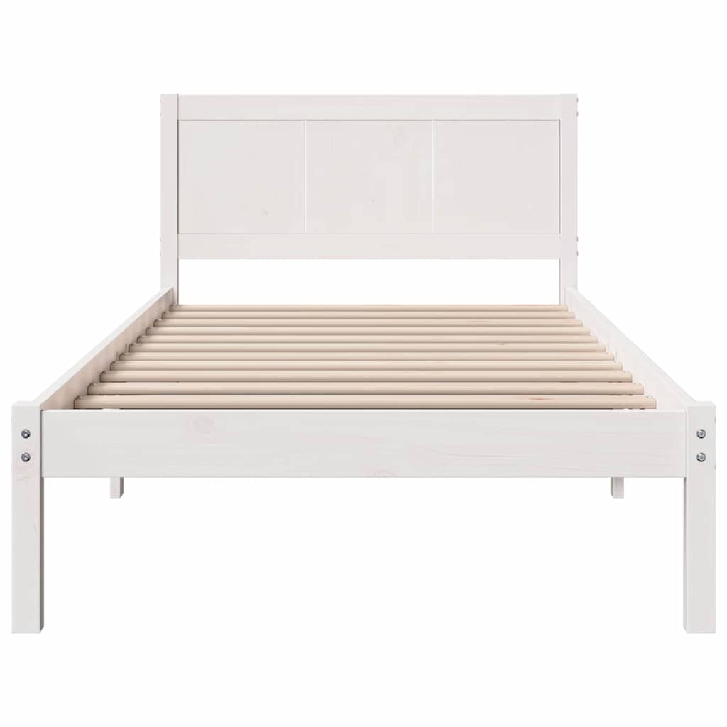 Bedframe Wit 75 x 190 cm Massief grenenhout is nu te koop bij PeponiXL, paradijselijk wonen!