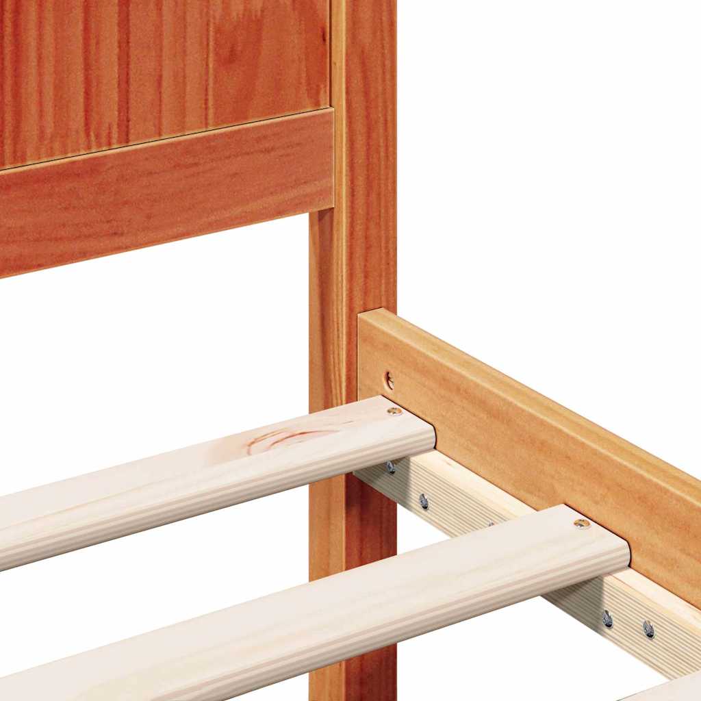 Bedframe Bruin 75 x 190 cm Massief grenenhout is nu te koop bij PeponiXL, paradijselijk wonen!