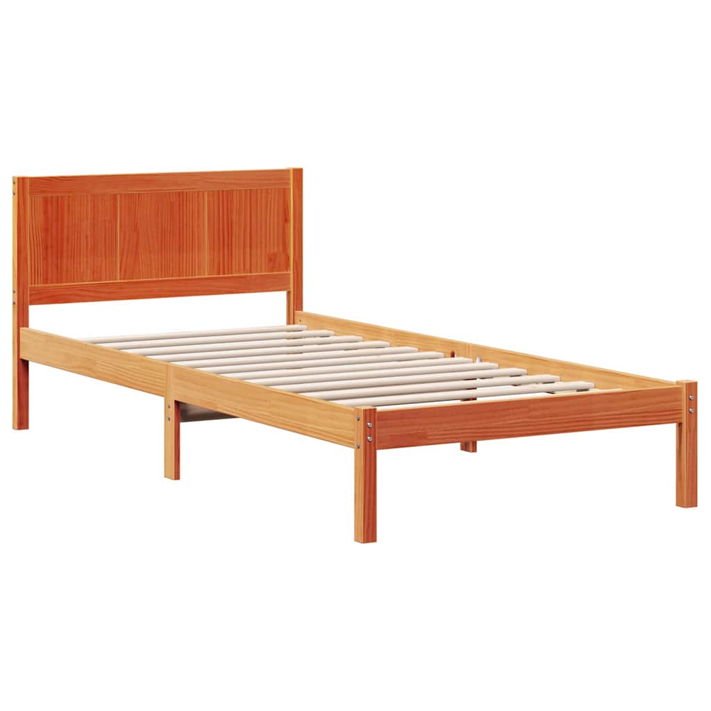 Bedframe Bruin 75 x 190 cm Massief grenenhout is nu te koop bij PeponiXL, paradijselijk wonen!