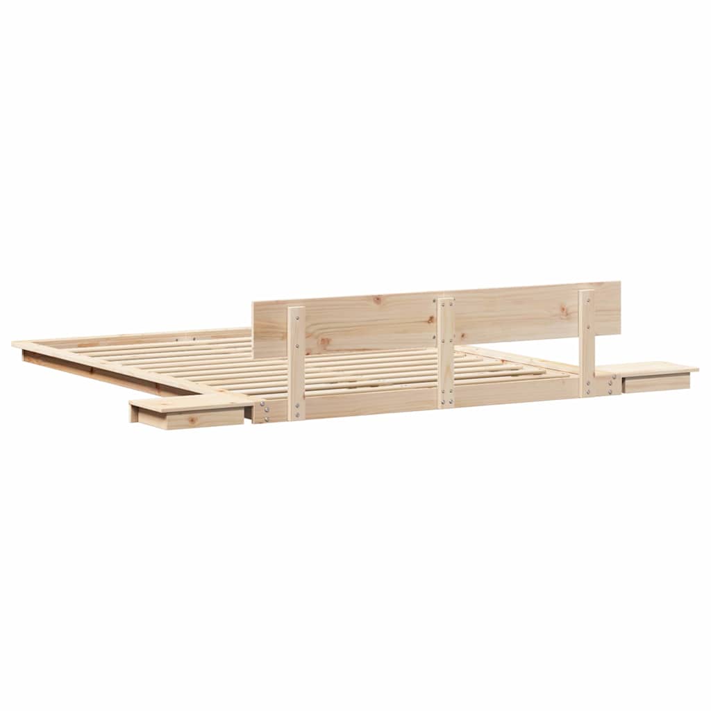Bedframe met hoofdeinde met opslag Bruin 160 x 200 cm Hout is nu te koop bij PeponiXL, paradijselijk wonen!