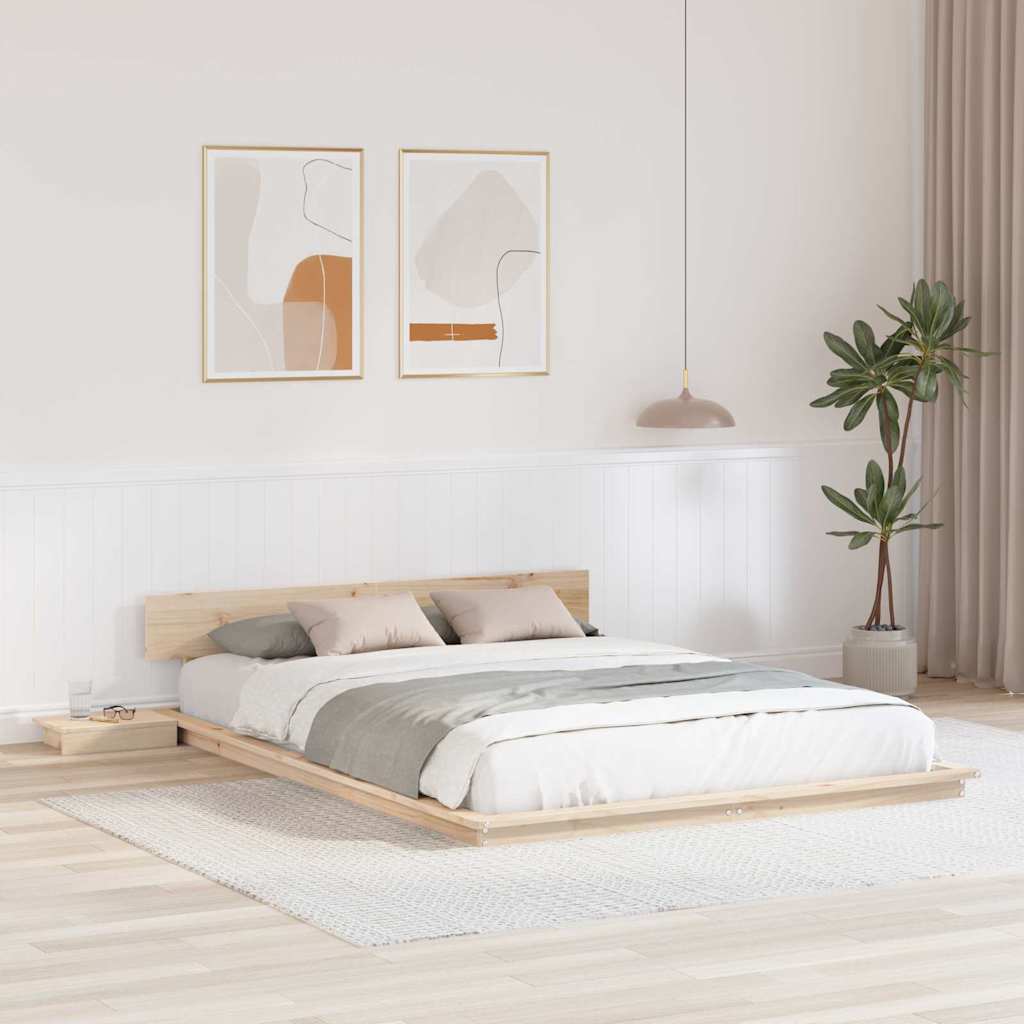 Bedframe Bruin 150 x 200 cm Hout is nu te koop bij PeponiXL, paradijselijk wonen!