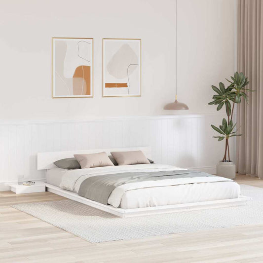 Bedframe Wit 150 x 200 cm Hout is nu te koop bij PeponiXL, paradijselijk wonen!