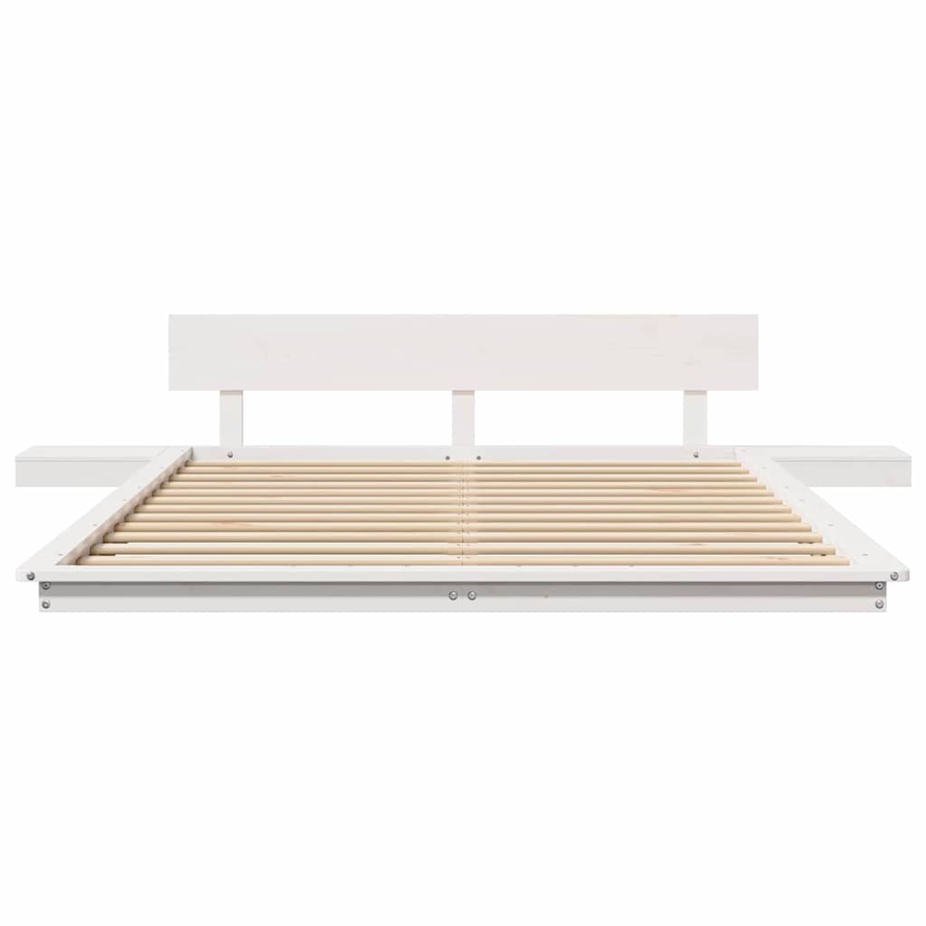 Bedframe Wit 150 x 200 cm Hout is nu te koop bij PeponiXL, paradijselijk wonen!