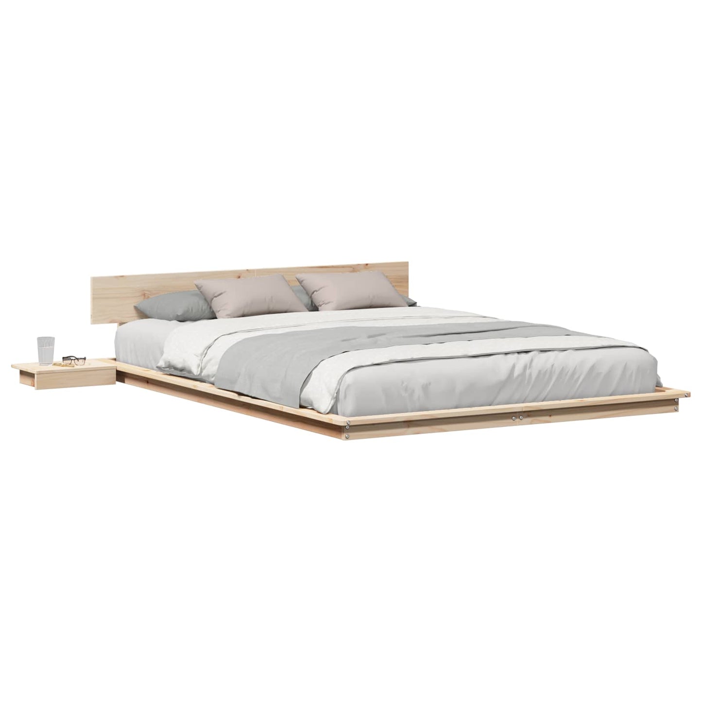 Bedframe Bruin 140 x 200 cm Hout is nu te koop bij PeponiXL, paradijselijk wonen!