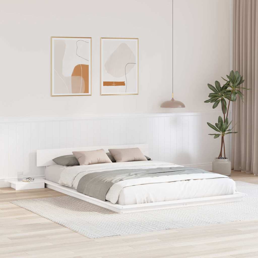 Bedframe Wit 140 x 200 cm Hout is nu te koop bij PeponiXL, paradijselijk wonen!