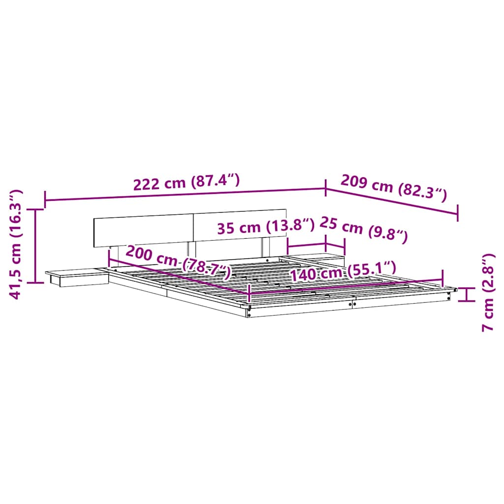 Bedframe Wit 140 x 200 cm Hout is nu te koop bij PeponiXL, paradijselijk wonen!