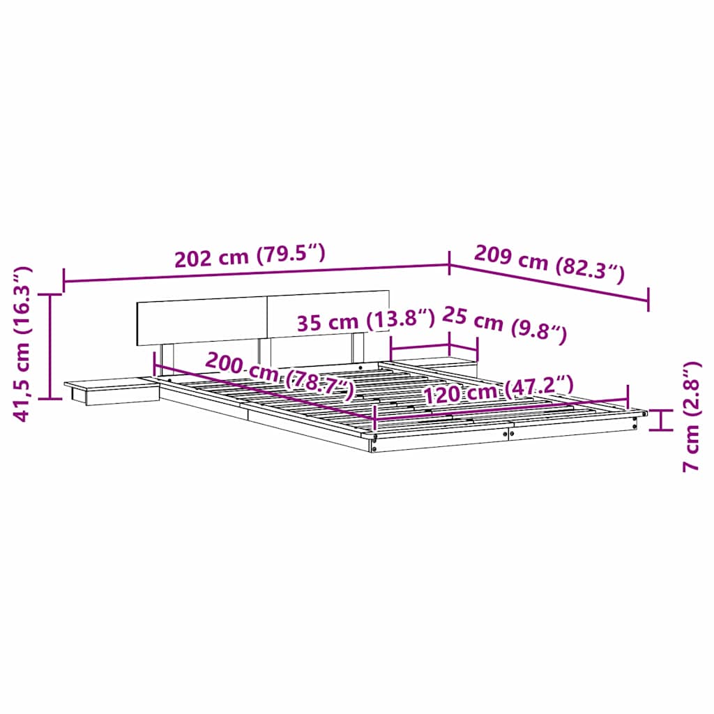 Bedframe Wit 120 x 200 cm Hout is nu te koop bij PeponiXL, paradijselijk wonen!