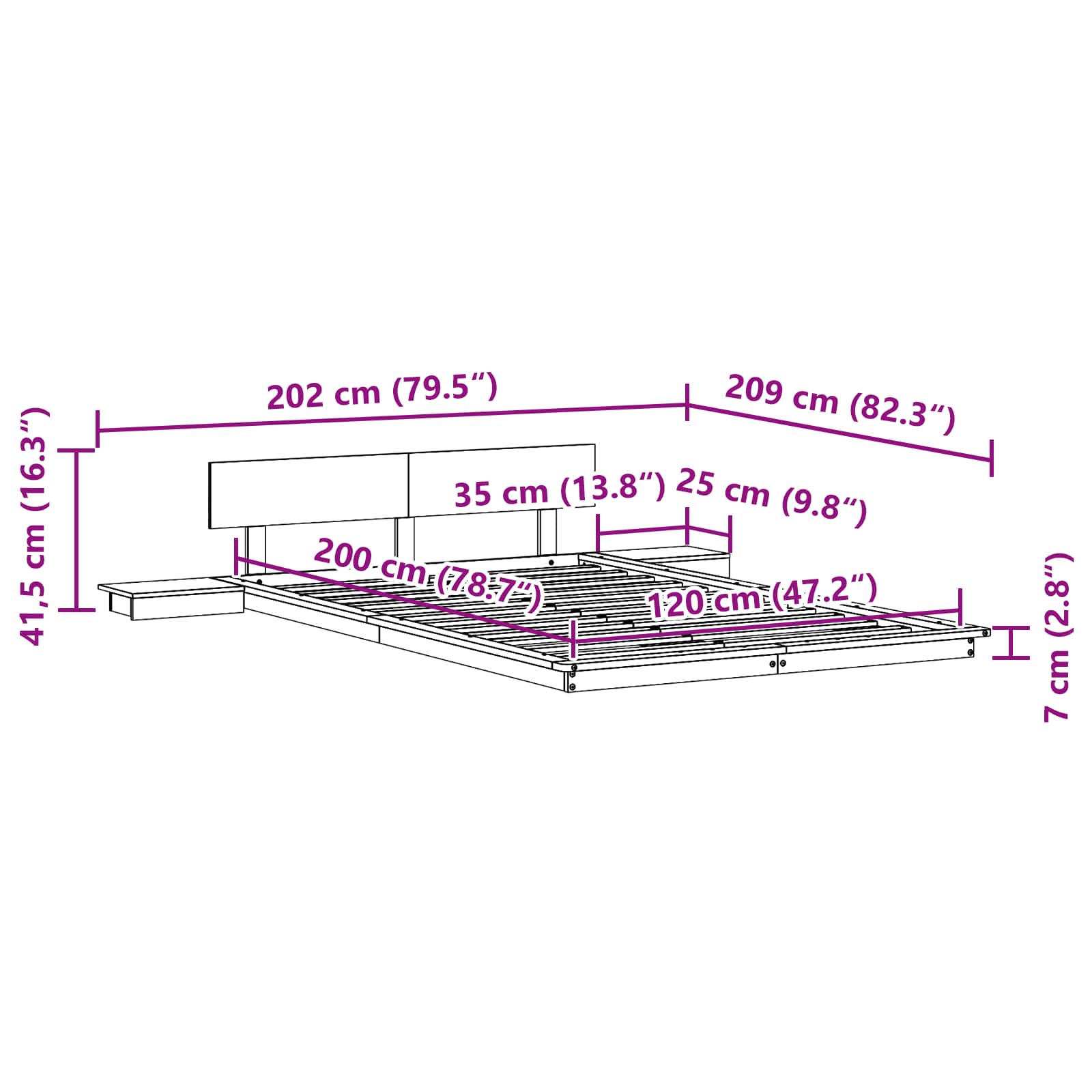 Bedframe Bruin 120 x 200 cm Hout is nu te koop bij PeponiXL, paradijselijk wonen!