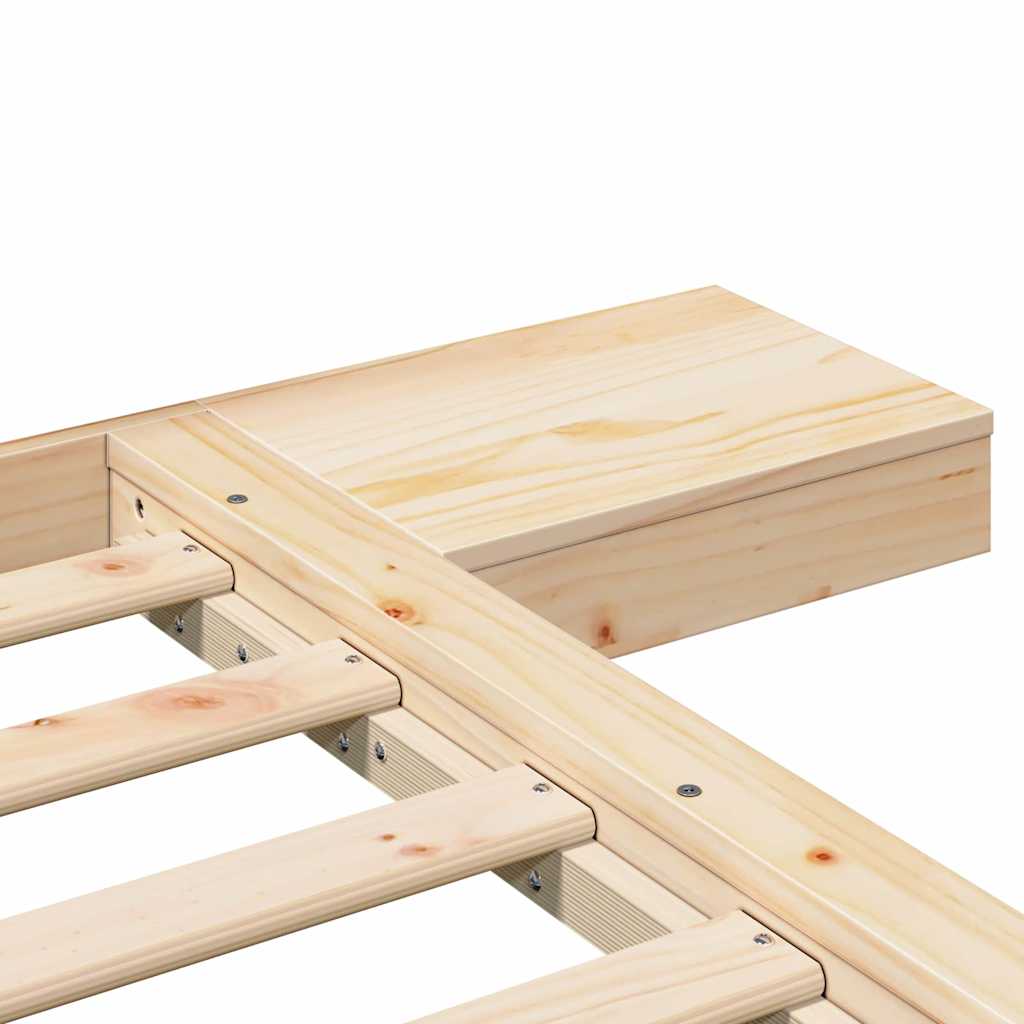 Bedframe Bruin 140 x 190 cm Hout is nu te koop bij PeponiXL, paradijselijk wonen!